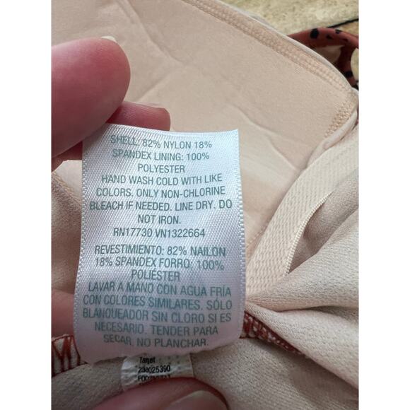 Kona Sol Spotted Print High Neck Ruched Full Coverage One Piece Swimsuit XL - Picture 8 of 10